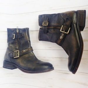 Treasure & Bond Black Mottled Moto Boots Size 9